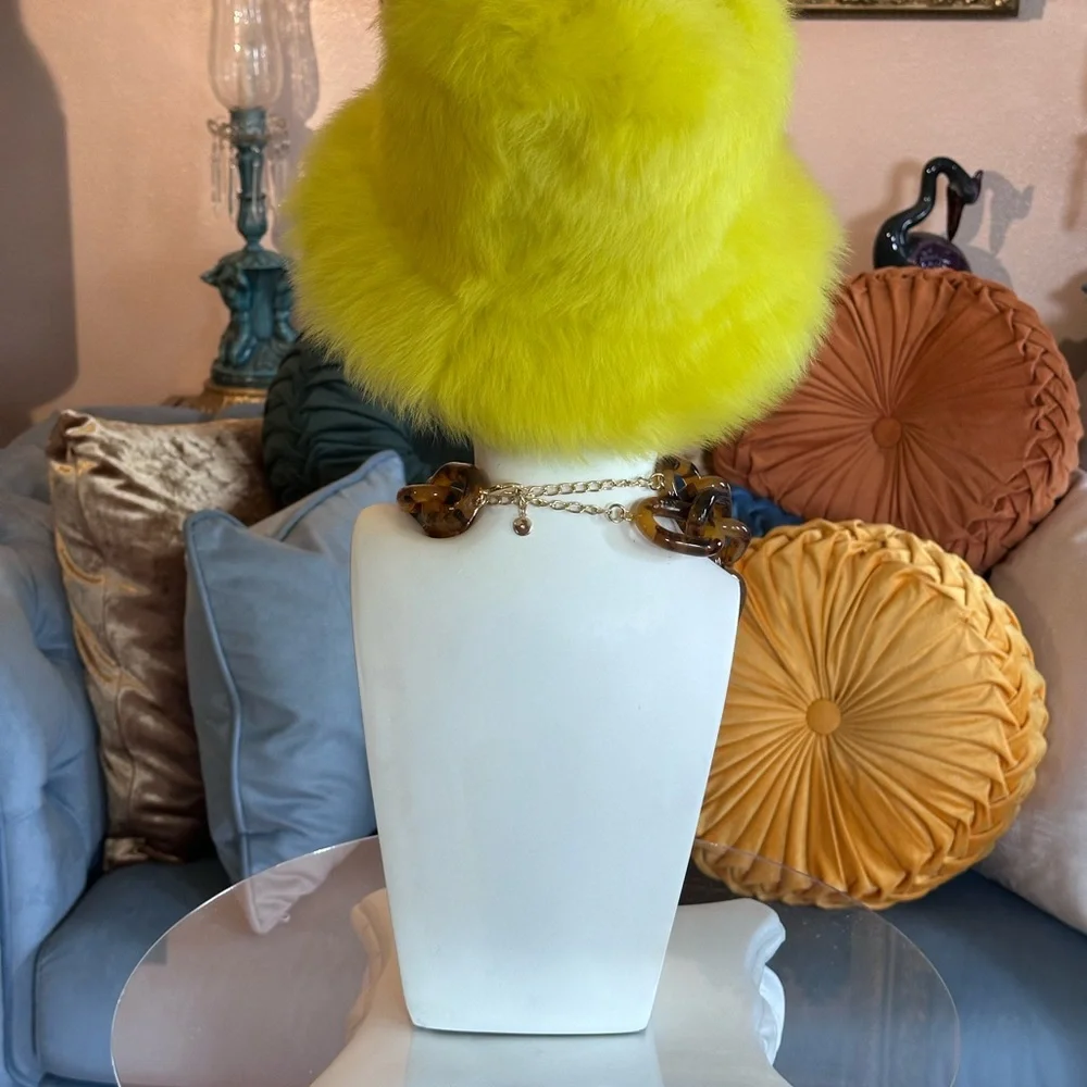 Eila Hat in Toscana shearling by Onar Studios Greece. Neon 90’s Bucket Hat - Picture 5 of 8